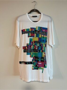 Dsquared2 Men's Graphic Collage print White T-Shirt Size L - XL